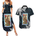 New Zealand Weka Couples Matching Summer Maxi Dress and Hawaiian Shirt Maori Hen Koru Pattern - Aussie Hoodie