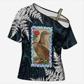 New Zealand Weka Cross Shoulder Shirt Maori Hen Koru Pattern - Aussie Hoodie