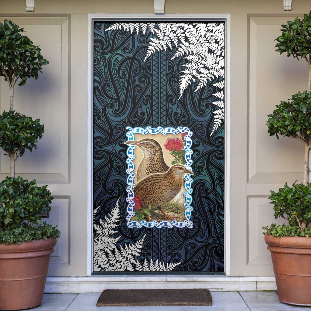 New Zealand Weka Door Cover Maori Hen Koru Pattern - Aussie Hoodie