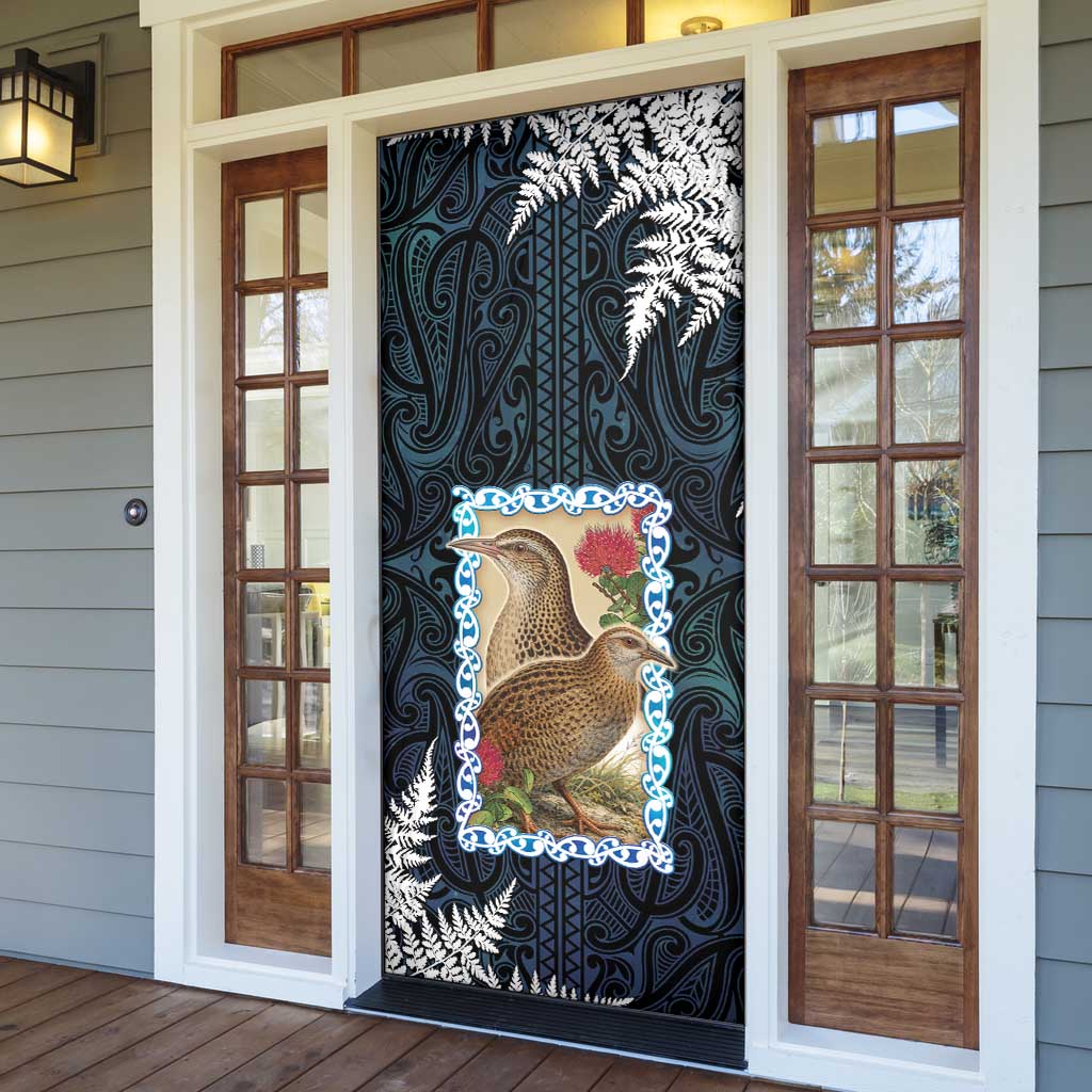 New Zealand Weka Door Cover Maori Hen Koru Pattern - Aussie Hoodie