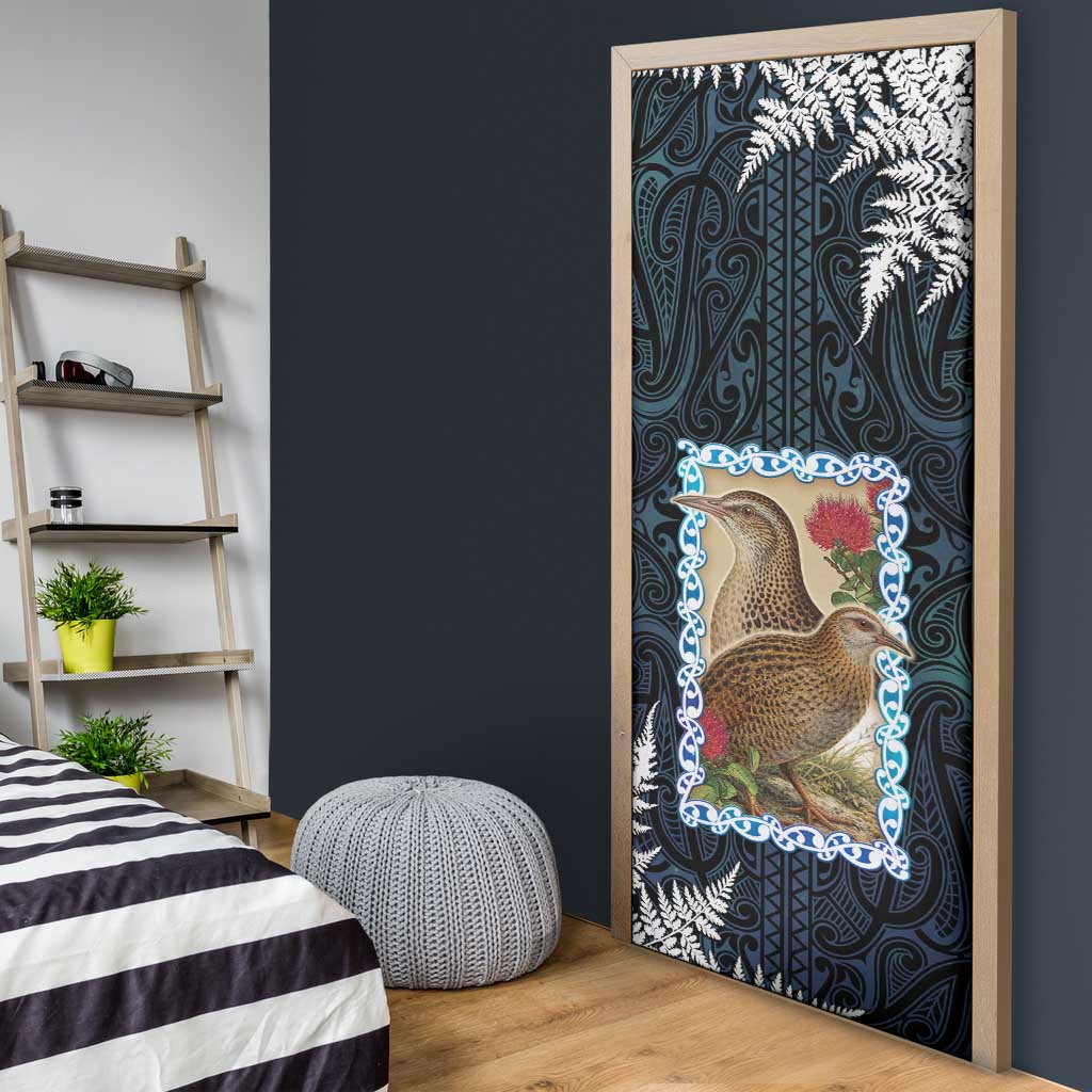 New Zealand Weka Door Cover Maori Hen Koru Pattern - Aussie Hoodie