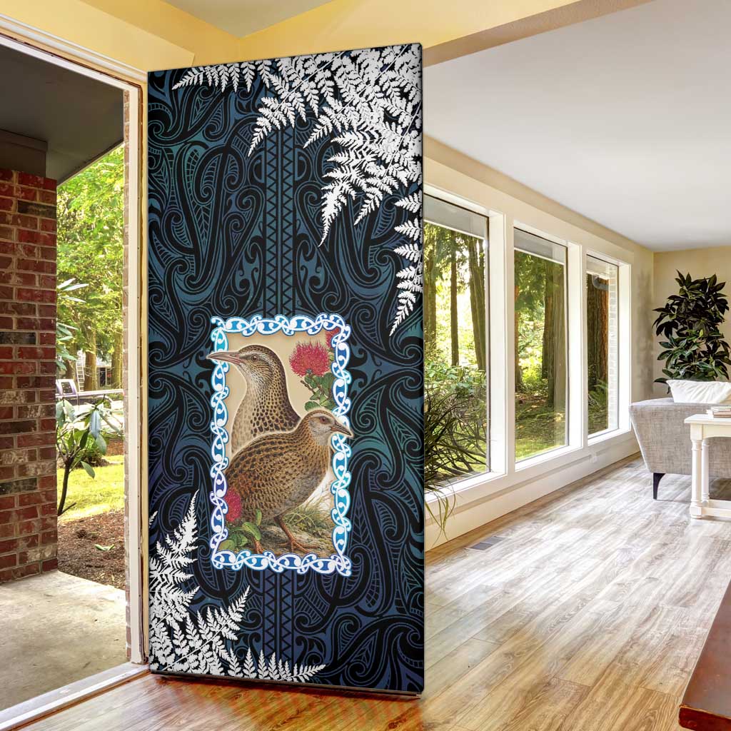 New Zealand Weka Door Cover Maori Hen Koru Pattern - Aussie Hoodie