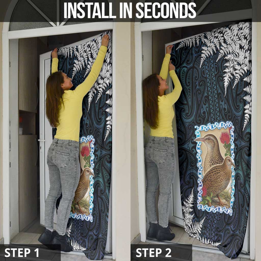 New Zealand Weka Door Cover Maori Hen Koru Pattern - Aussie Hoodie