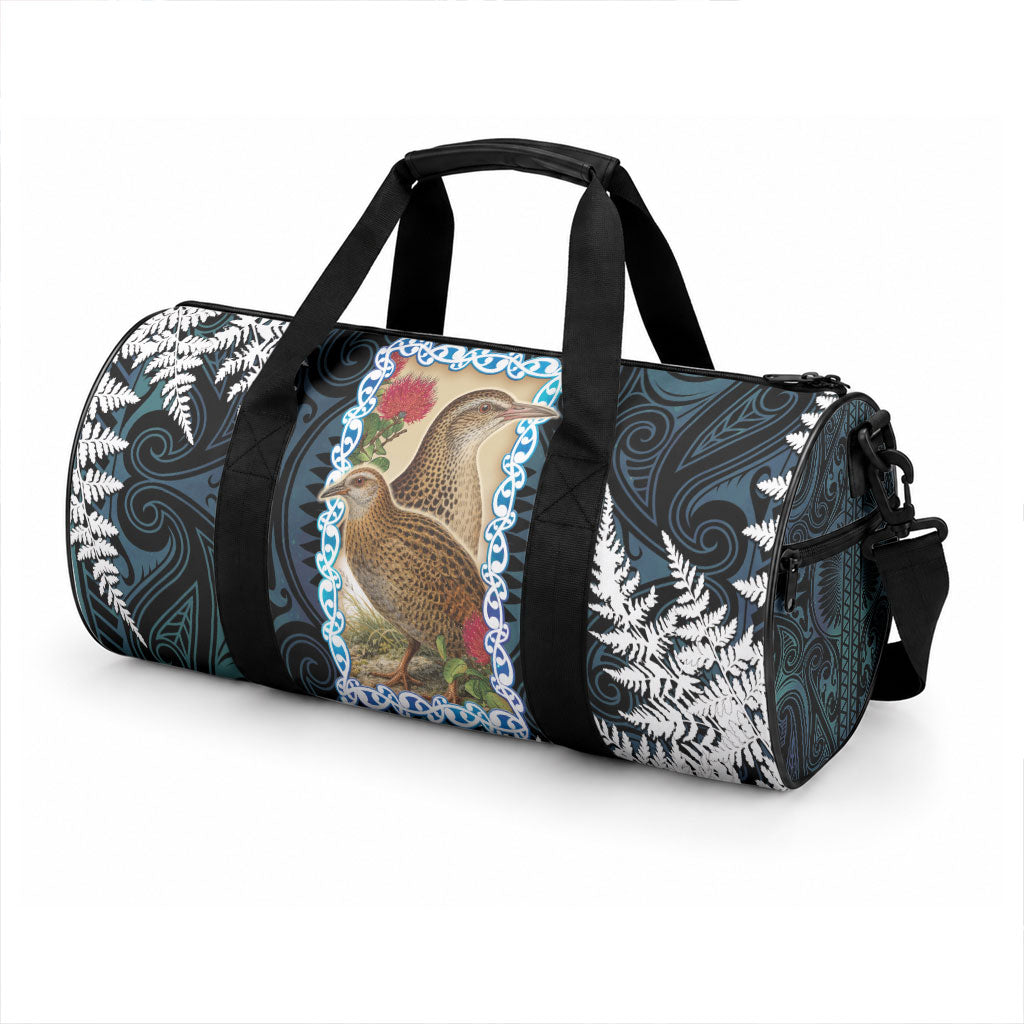 New Zealand Weka Duffle Bag Maori Hen Koru Pattern