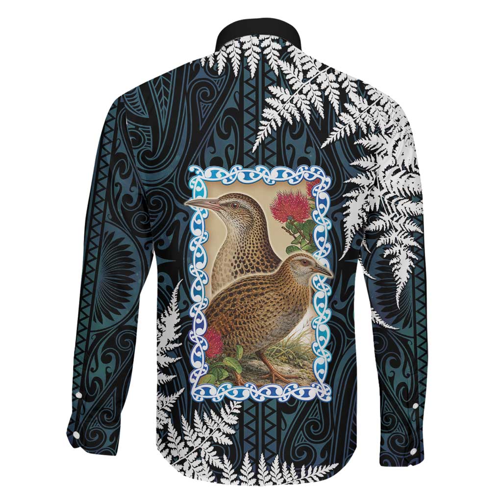 New Zealand Weka Family Matching Off Shoulder Short Dress and Hawaiian Shirt Maori Hen Koru Pattern
