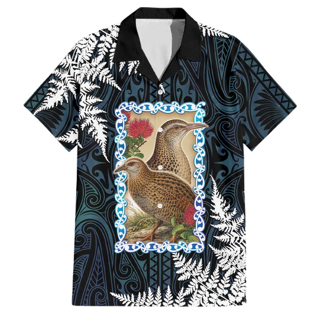 New Zealand Weka Family Matching Puletasi and Hawaiian Shirt Maori Hen Koru Pattern