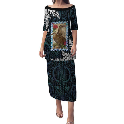 New Zealand Weka Family Matching Puletasi and Hawaiian Shirt Maori Hen Koru Pattern