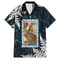 New Zealand Weka Family Matching Short Sleeve Bodycon Dress and Hawaiian Shirt Maori Hen Koru Pattern