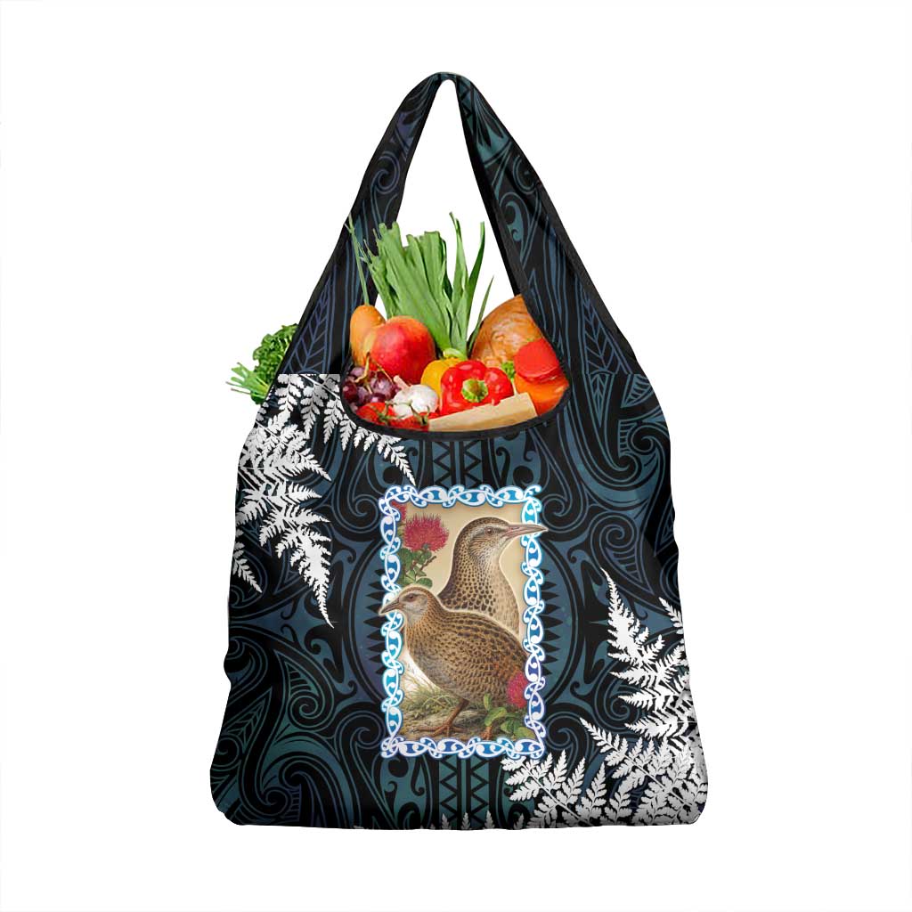 New Zealand Weka Grocery Bag Maori Hen Koru Pattern - Aussie Hoodie