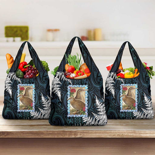 New Zealand Weka Grocery Bag Maori Hen Koru Pattern - Aussie Hoodie