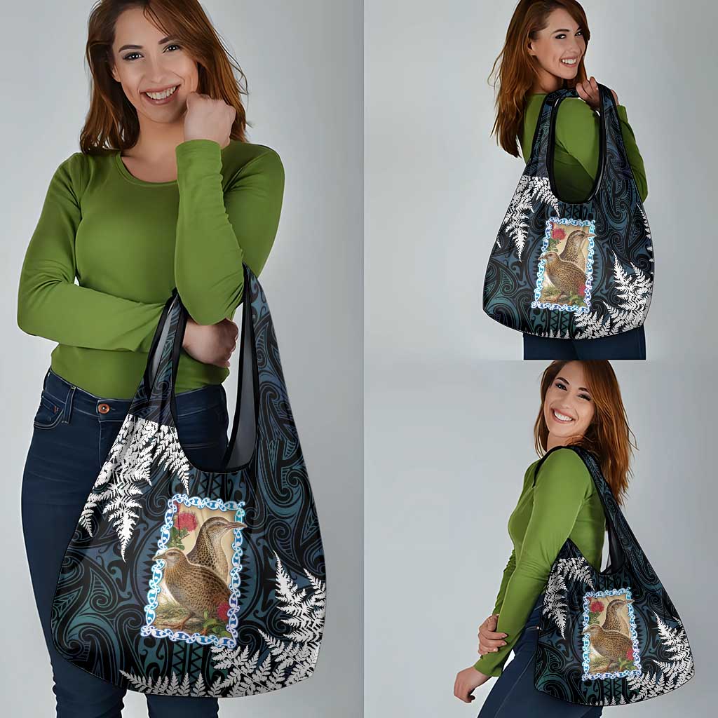 New Zealand Weka Grocery Bag Maori Hen Koru Pattern - Aussie Hoodie