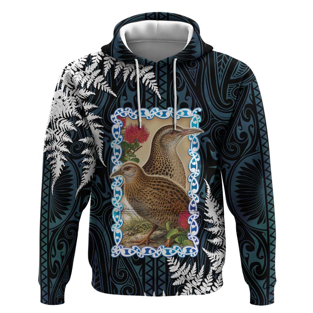 New Zealand Weka Hoodie Maori Hen Koru Pattern - Aussie Hoodie