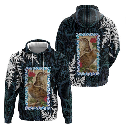 New Zealand Weka Hoodie Maori Hen Koru Pattern - Aussie Hoodie