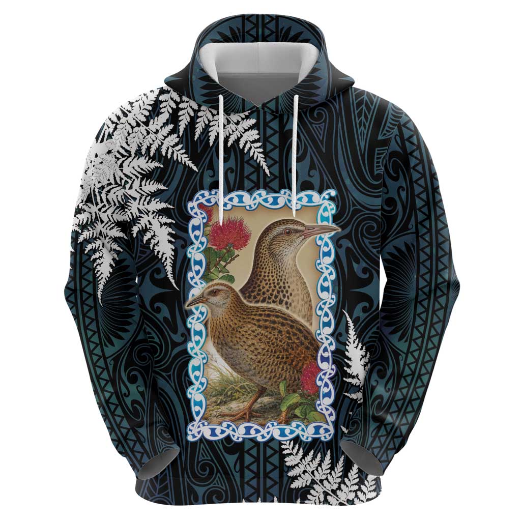 New Zealand Weka Hoodie Maori Hen Koru Pattern - Aussie Hoodie