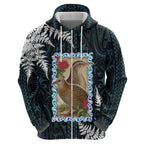 New Zealand Weka Hoodie Maori Hen Koru Pattern - Aussie Hoodie