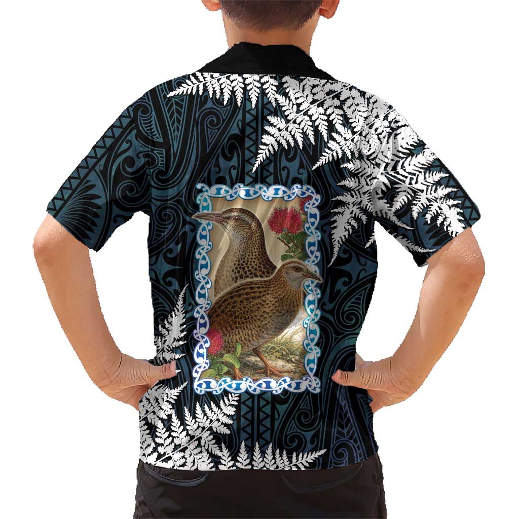New Zealand Weka Kid Hawaiian Shirt Maori Hen Koru Pattern - Aussie Hoodie