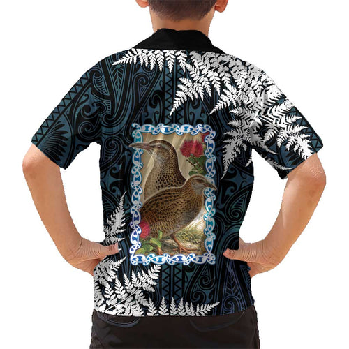 New Zealand Weka Kid Hawaiian Shirt Maori Hen Koru Pattern - Aussie Hoodie