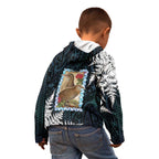 New Zealand Weka Kid Hoodie Maori Hen Koru Pattern - Aussie Hoodie