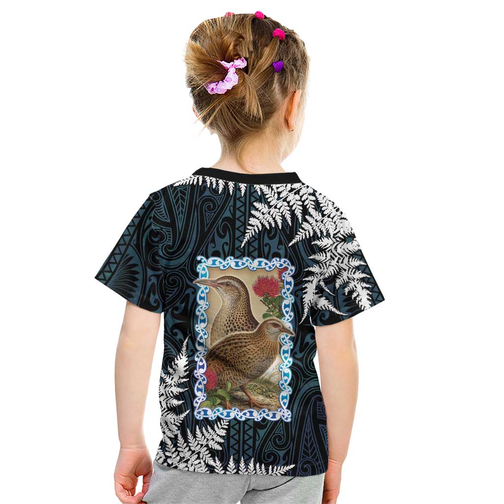 New Zealand Weka Kid T Shirt Maori Hen Koru Pattern - Aussie Hoodie