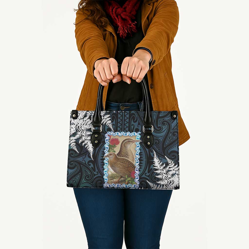 New Zealand Weka Leather Bag Maori Hen Koru Pattern - Aussie Hoodie