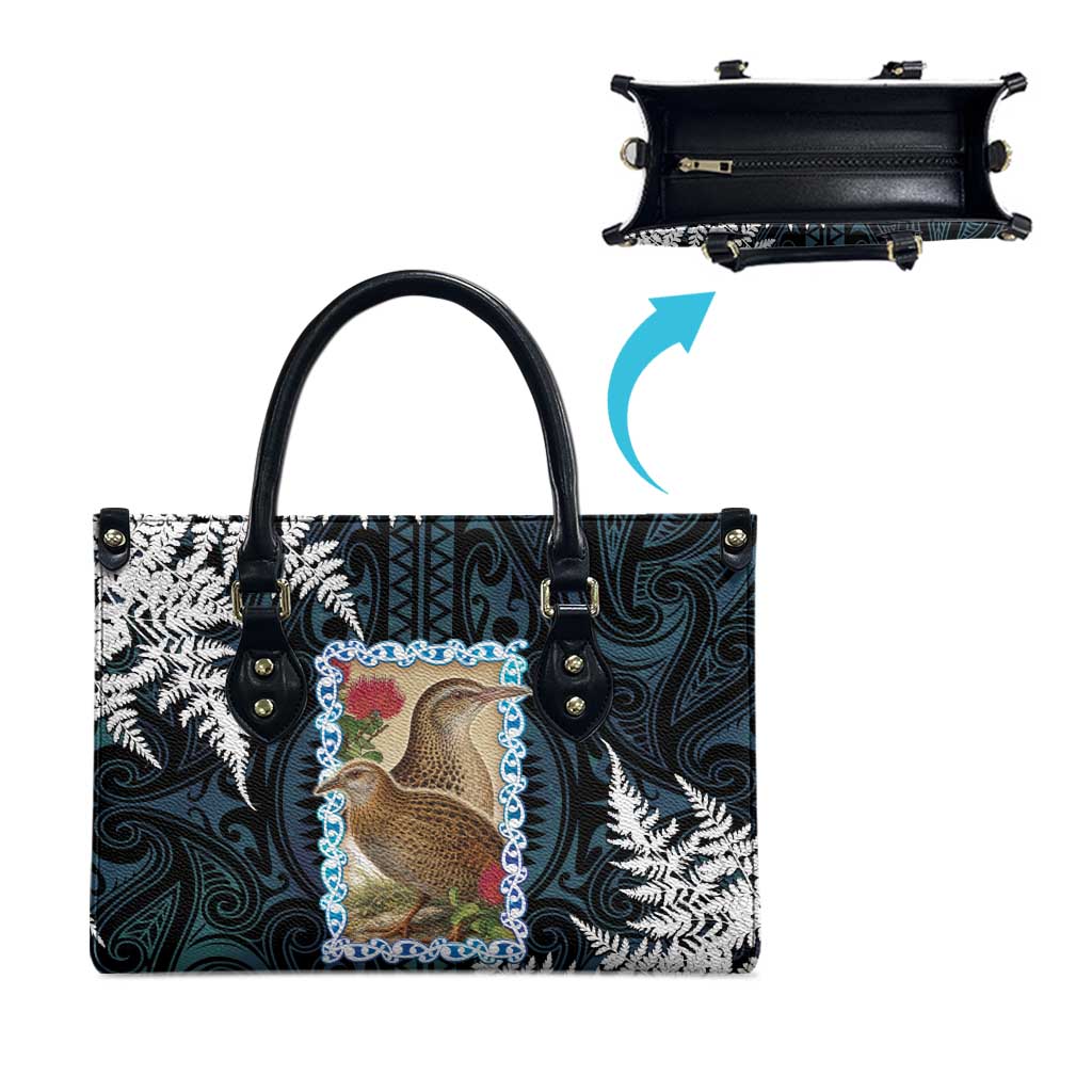 New Zealand Weka Leather Bag Maori Hen Koru Pattern - Aussie Hoodie