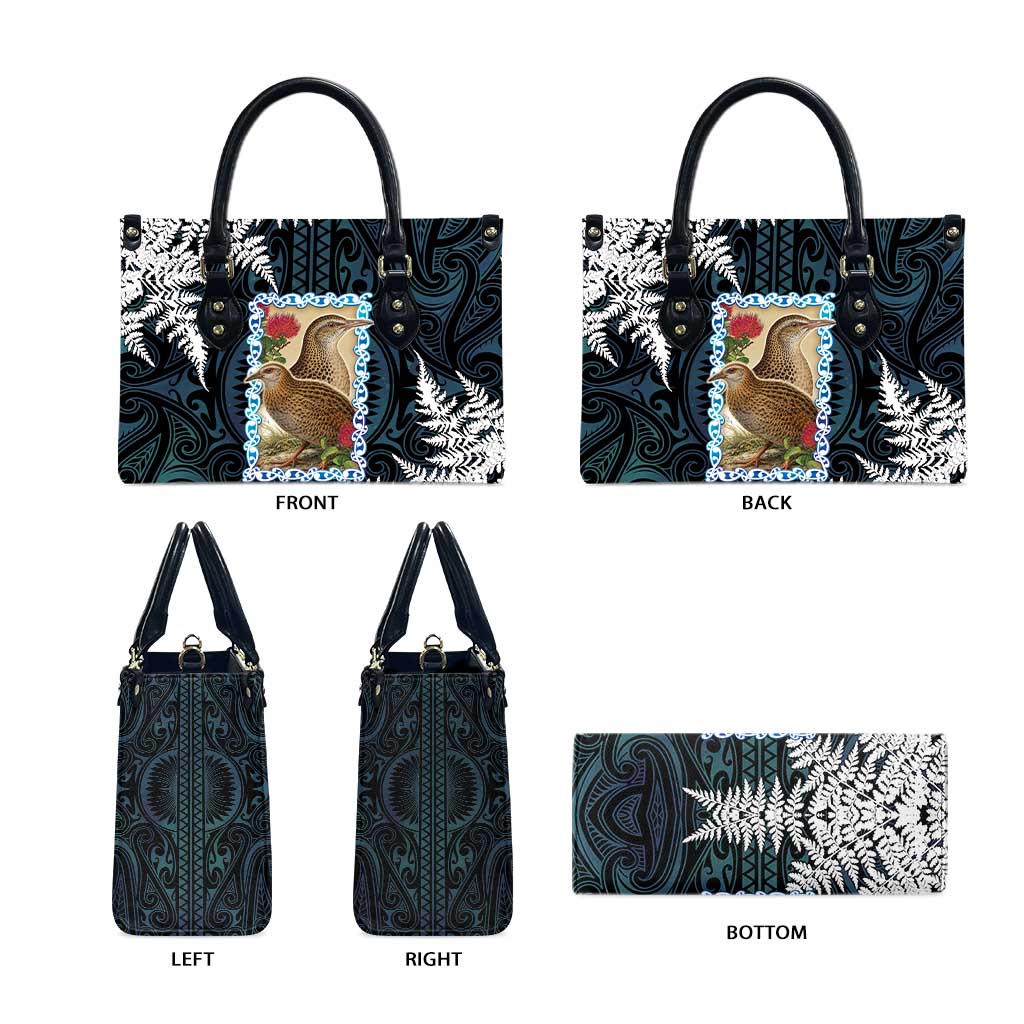 New Zealand Weka Leather Bag Maori Hen Koru Pattern - Aussie Hoodie