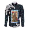 New Zealand Weka Long Sleeve Button Shirt Maori Hen Koru Pattern - Aussie Hoodie