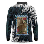 New Zealand Weka Long Sleeve Polo Shirt Maori Hen Koru Pattern - Aussie Hoodie
