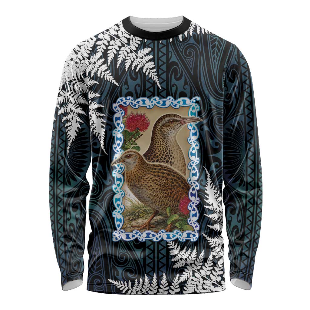 New Zealand Weka Long Sleeve Shirt Maori Hen Koru Pattern - Aussie Hoodie