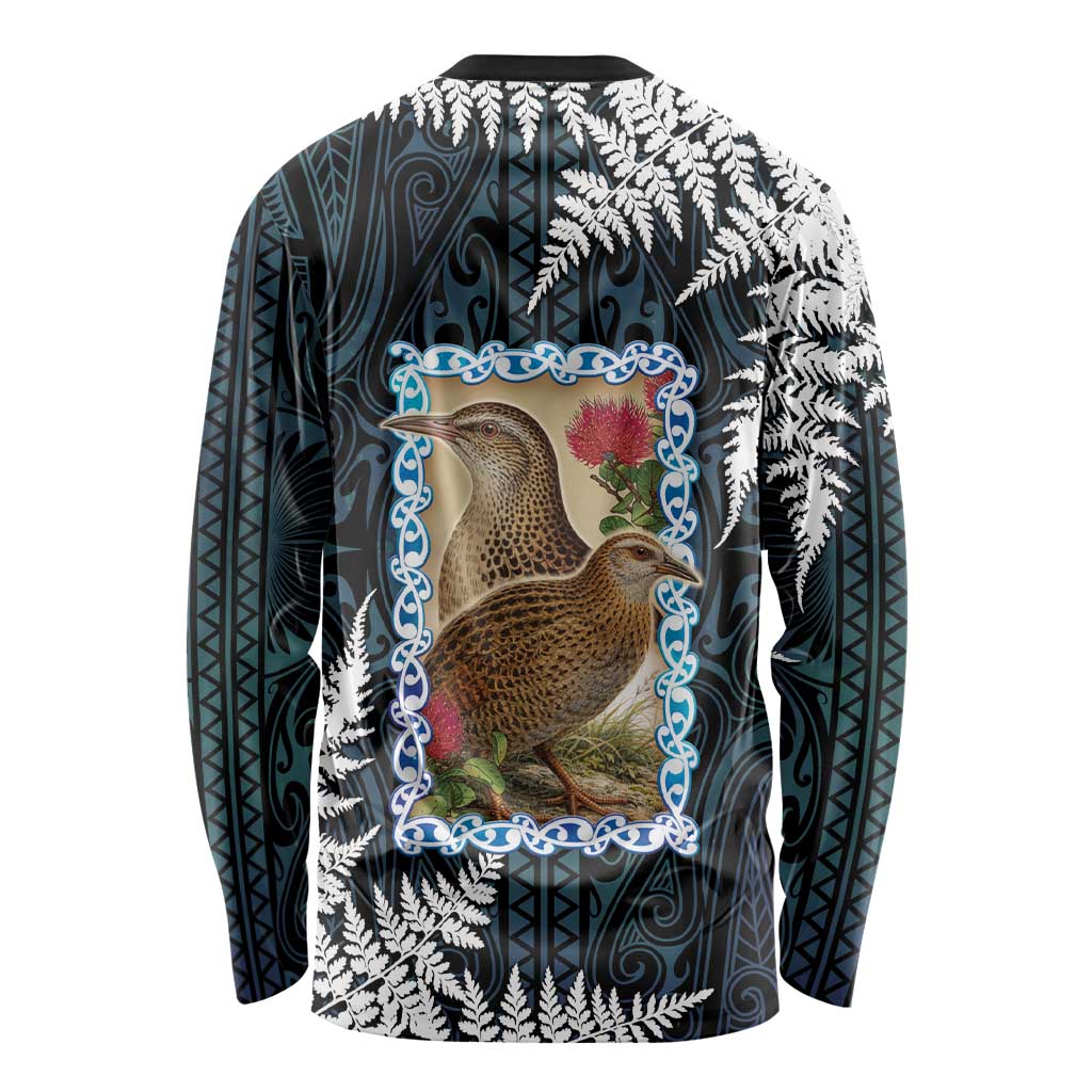 New Zealand Weka Long Sleeve Shirt Maori Hen Koru Pattern - Aussie Hoodie