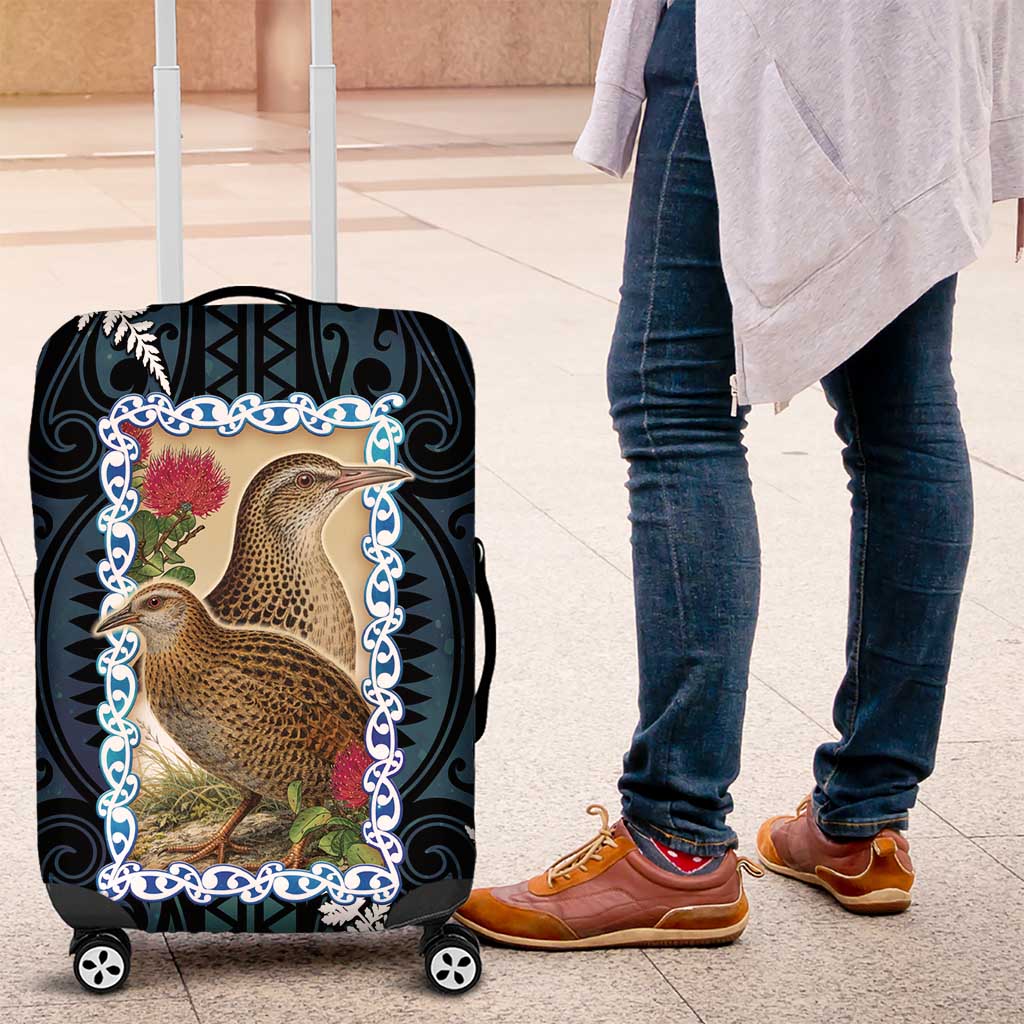 New Zealand Weka Luggage Cover Maori Hen Koru Pattern - Aussie Hoodie