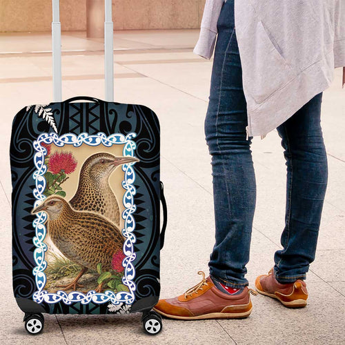 New Zealand Weka Luggage Cover Maori Hen Koru Pattern - Aussie Hoodie