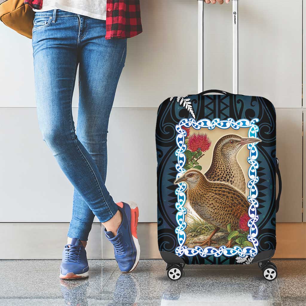 New Zealand Weka Luggage Cover Maori Hen Koru Pattern - Aussie Hoodie
