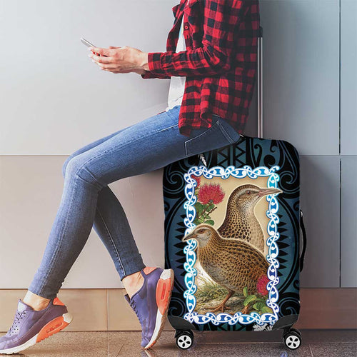 New Zealand Weka Luggage Cover Maori Hen Koru Pattern - Aussie Hoodie