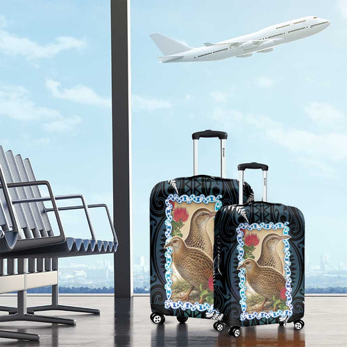 New Zealand Weka Luggage Cover Maori Hen Koru Pattern - Aussie Hoodie