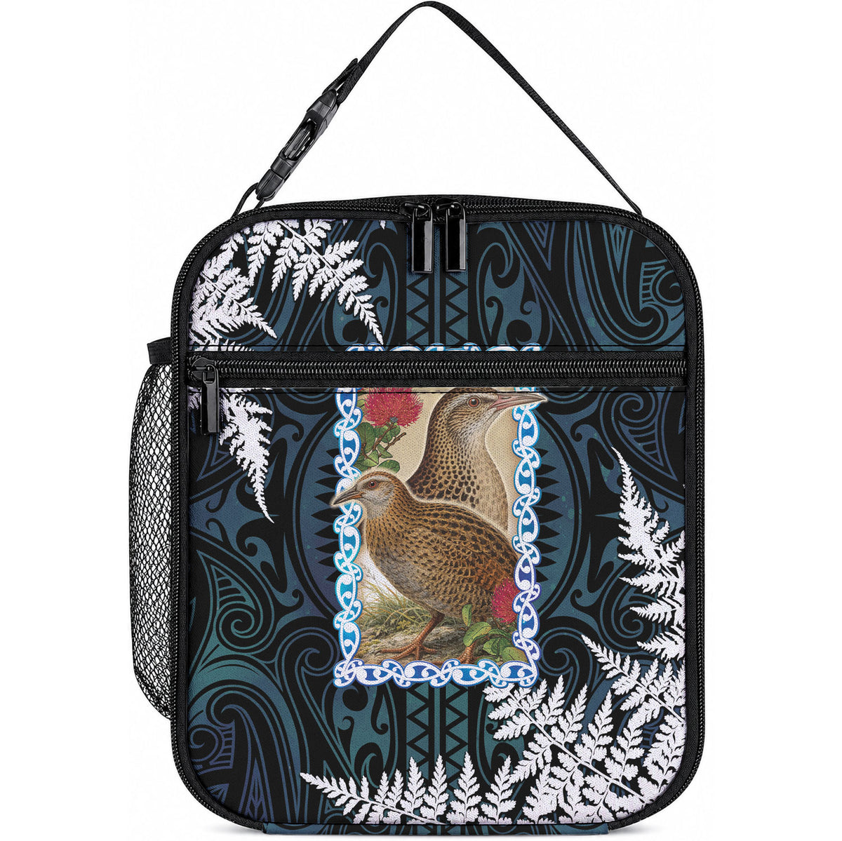 New Zealand Weka Lunch Bag Maori Hen Koru Pattern
