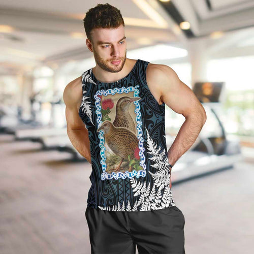 New Zealand Weka Men Tank Top Maori Hen Koru Pattern - Aussie Hoodie