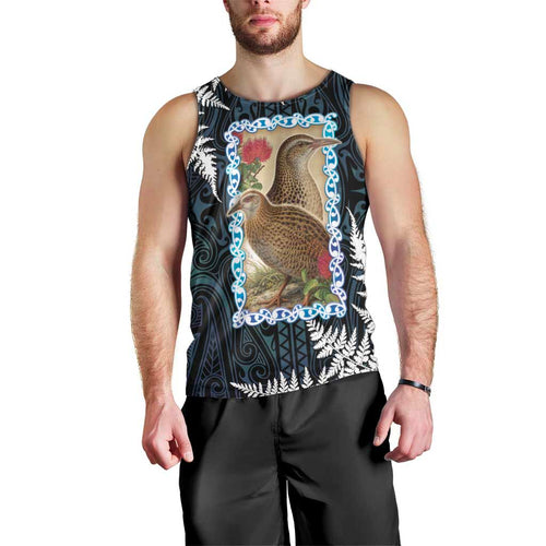 New Zealand Weka Men Tank Top Maori Hen Koru Pattern - Aussie Hoodie