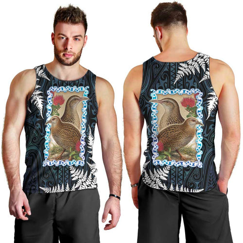 New Zealand Weka Men Tank Top Maori Hen Koru Pattern - Aussie Hoodie