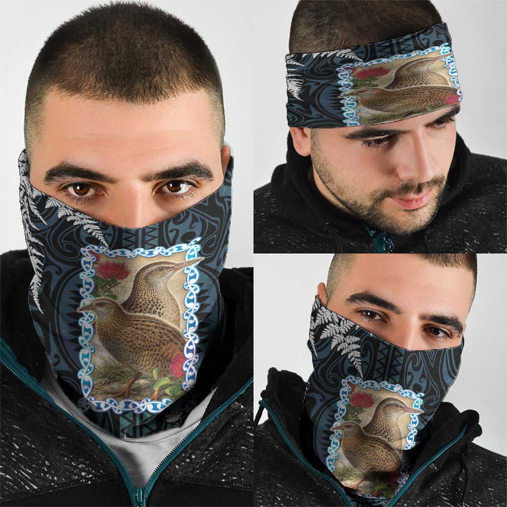New Zealand Weka Neck Gaiter Maori Hen Koru Pattern - Aussie Hoodie