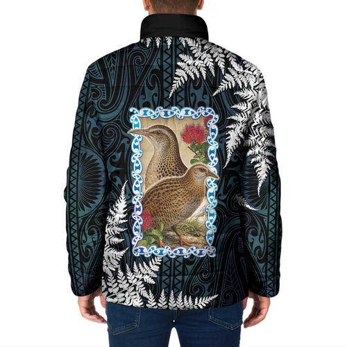 New Zealand Weka Padded Jacket Maori Hen Koru Pattern - Aussie Hoodie