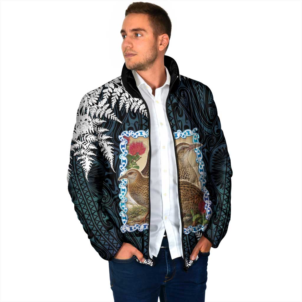 New Zealand Weka Padded Jacket Maori Hen Koru Pattern - Aussie Hoodie