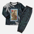 New Zealand Weka Christmas Pajama Set Maori Hen Koru Pattern