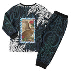 New Zealand Weka Christmas Pajama Set Maori Hen Koru Pattern