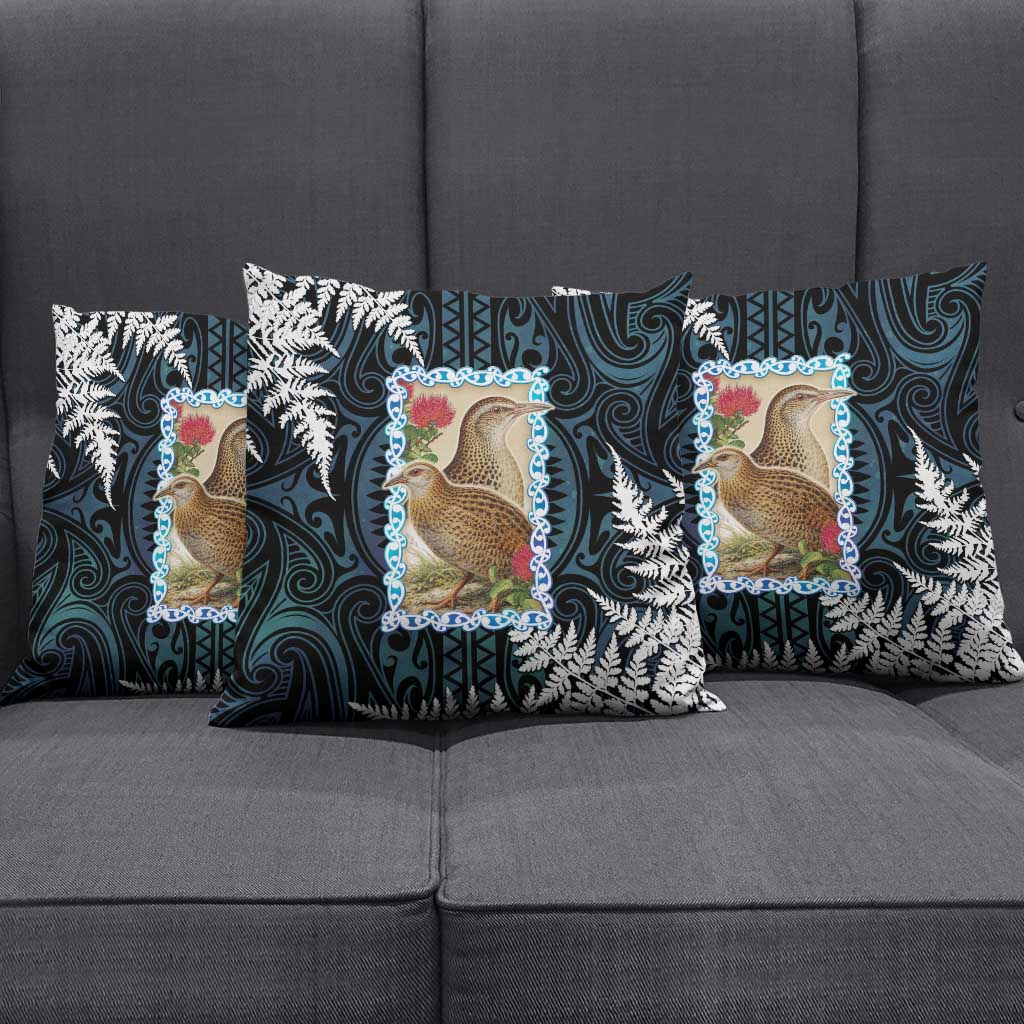 New Zealand Weka Pillow Cover Maori Hen Koru Pattern - Aussie Hoodie