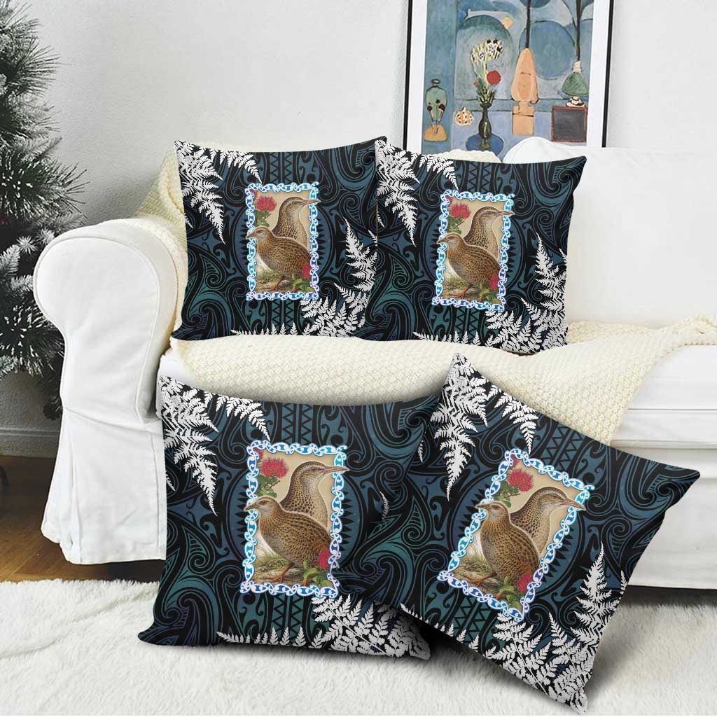 New Zealand Weka Pillow Cover Maori Hen Koru Pattern - Aussie Hoodie