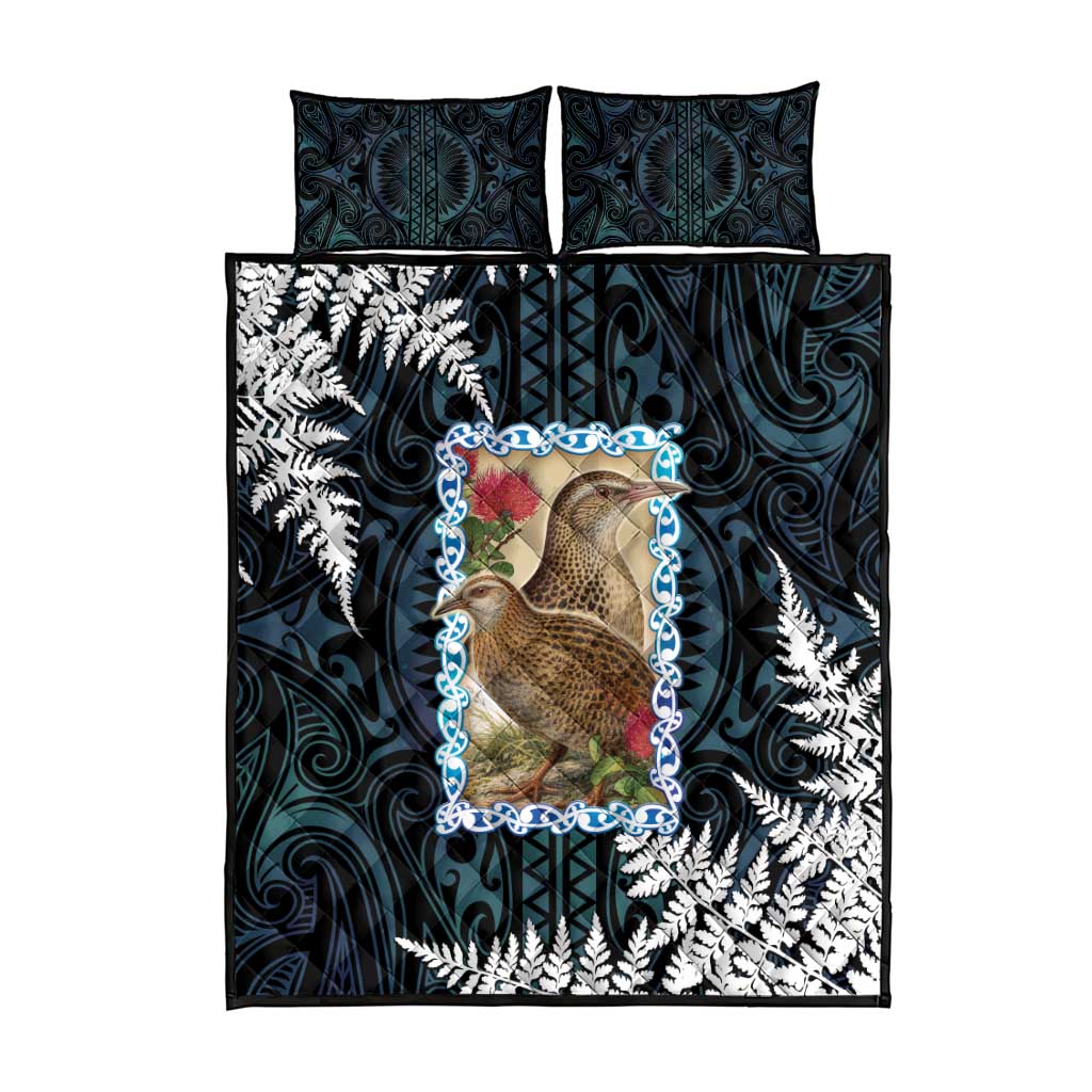 New Zealand Weka Quilt Bed Set Maori Hen Koru Pattern - Aussie Hoodie