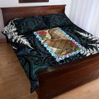 New Zealand Weka Quilt Bed Set Maori Hen Koru Pattern - Aussie Hoodie