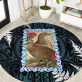New Zealand Weka Round Carpet Maori Hen Koru Pattern - Aussie Hoodie