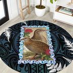 New Zealand Weka Round Carpet Maori Hen Koru Pattern - Aussie Hoodie